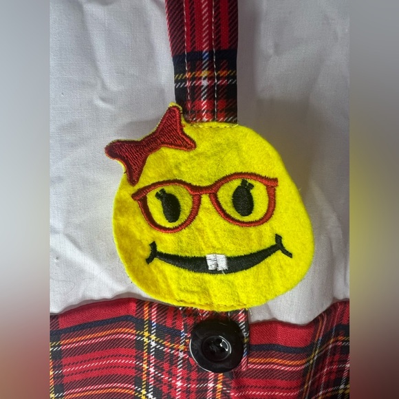 Head of Class Red Plaid School Nerd Child Costume XL 14-16 Kids 2 Pcs Halloween - Picture 8 of 9